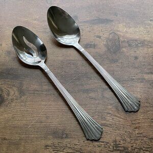 Farberware Heron Serving Spoon Set of 2 Stainless Steel Replacement Flatware